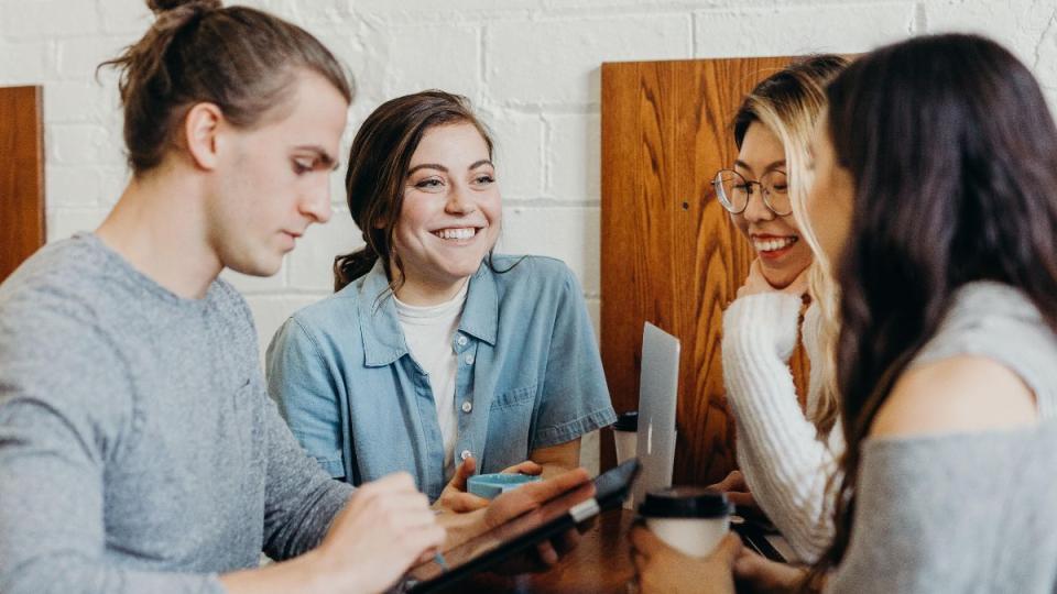 Group of students socialising