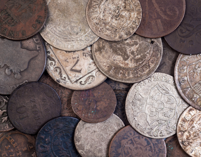 Old metal coins